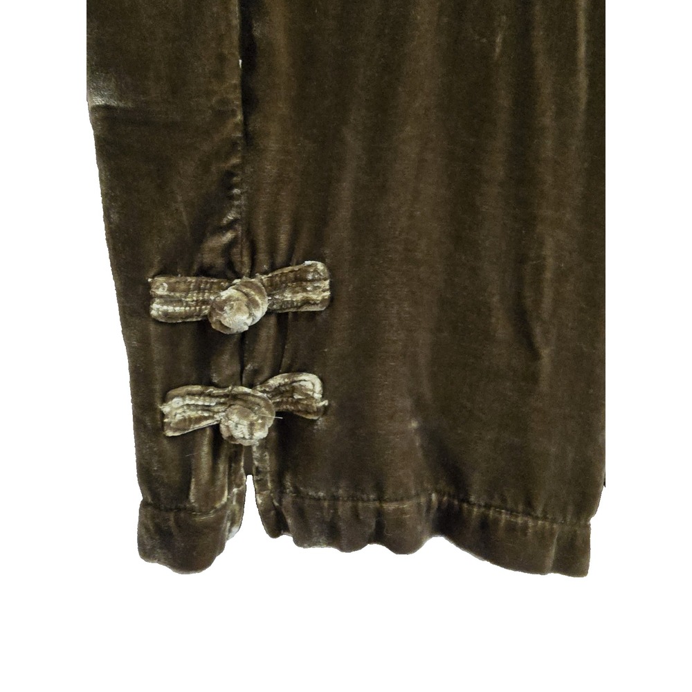 Soft Surroundings Olive Green Velvet Wide Leg Pants Elastic Waist Womens Large - Picture 5 of 8